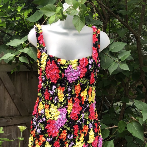 Yukiko Noritake Square-Neck Pebble-Smocked S/M Anthro TTS - Picture 5 of 11